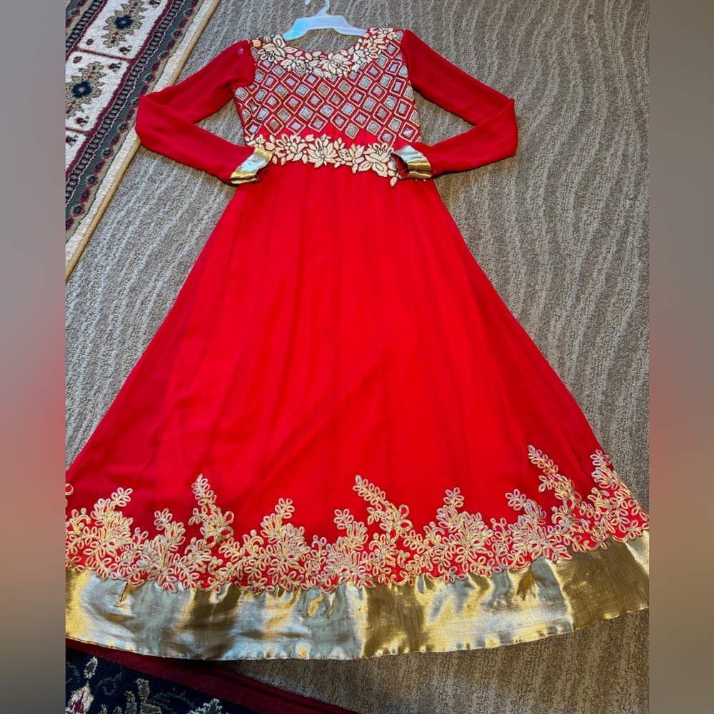 Women’s traditional desi Indian Pakistani long maxi Anarkali dress size small